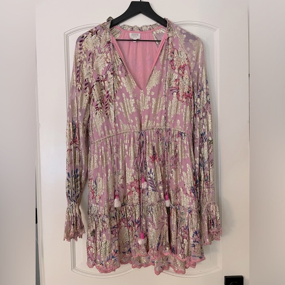 HEMANT & NANDITA
Nila Metallic Chiffon Mini Dress - Picture 7 of 9